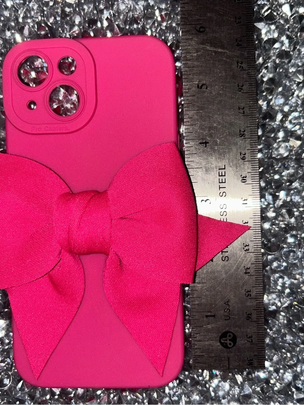 iPhone 15 Hot Pink Bow Phone Case - Unbranded